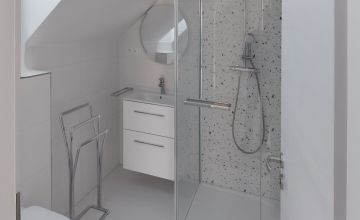 Kliknutím zvětšíte Detail jedné z koupelen nového rodinného domu v systému ALFA DIFU od ALFAHAUSu.