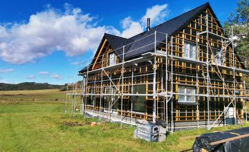 Výstavba rodinného nízkoenergetického domu na Strakonicku, zakázková výroba Alfahaus