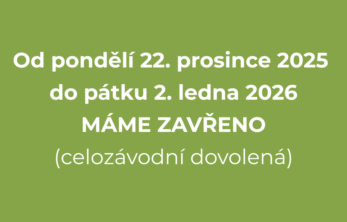 Od 22.12. do 2.1. MÁME ZAVŘENO 