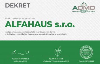 Obdrželi jsme certifikát kvality ADMD